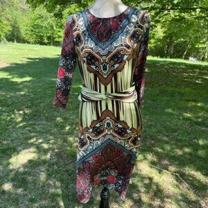 ETCETERA 👗DRESS MULTICOLOR PRINT SHEATH SIZE 2